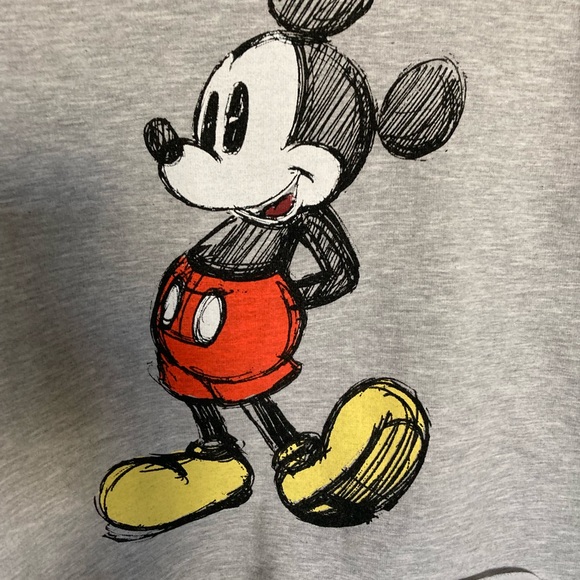 Disney Mickey Mouse Crop Sweatshirt, Grey, Size: L, Vintage - Picture 2 of 9